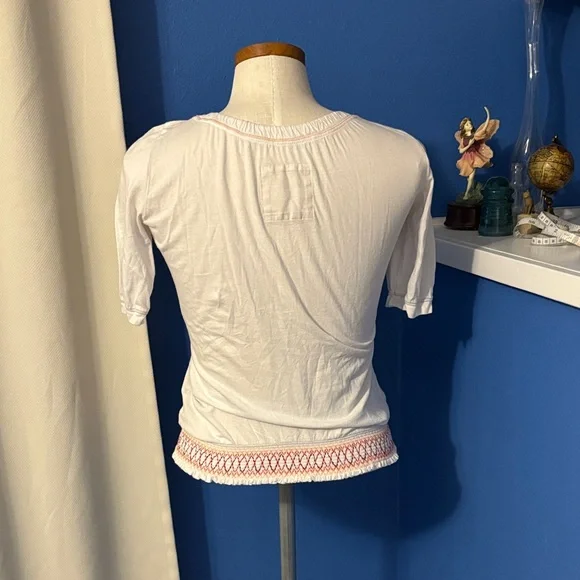 Hollister White Blouse with Pink Accents - Picture 2 of 7